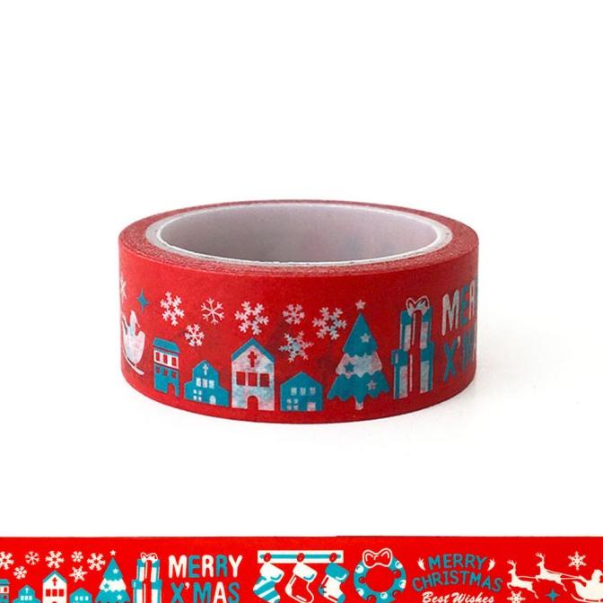 

Selotip Natal Isolasi Washi Tape Christmas 1,5 Cm Per Rol +- 5M