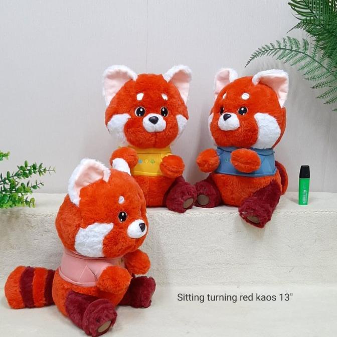 Terlaris Boneka Turning Red Kaos 35cm Boneka Panda Bamboo kado hadiah anak SALE