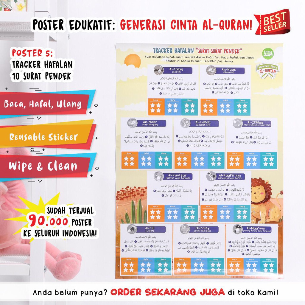 Poster Edukasi Anak Generasi Cinta Quran Ukuran Jumbo - Bonus Ebook