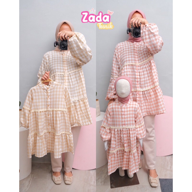 [NEW ARRIVALS] BEST PRODUCT zada tunik couple ibu dan anak perempuan kotak crinkle