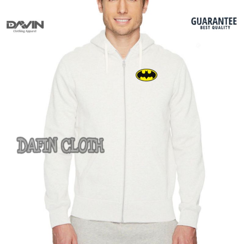 Jaket Hoodie Zipper Pria Batman Logos