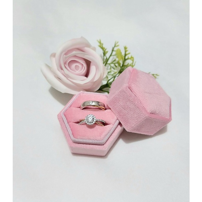RING BOX KOTAK CINCIN PERNIKAHAN LAMARAN WEDDING BAHAN VELVET