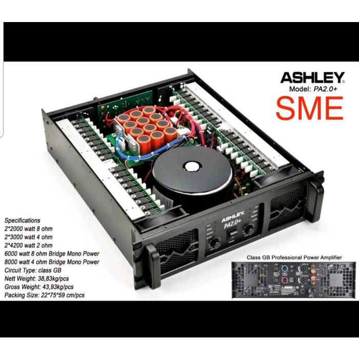 POWER AMPLIFIER ASHLEY PA 2.0 PLUS POWER AMPLI ASHLEY PA2.0+ ORIGINAL