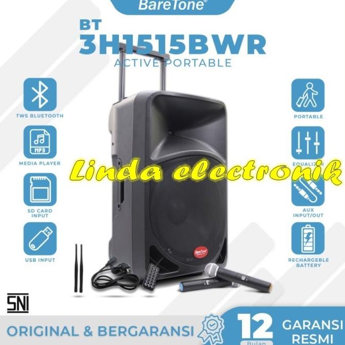 portable wireless baretone bt 3h1515bwr bwr15 baretone bt3h1515bwr