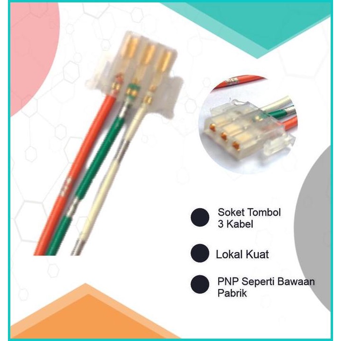 Soket Tombol 3 Kabel Saklar Fitting Lampu Dim Klakson Sen Karisma Beat
