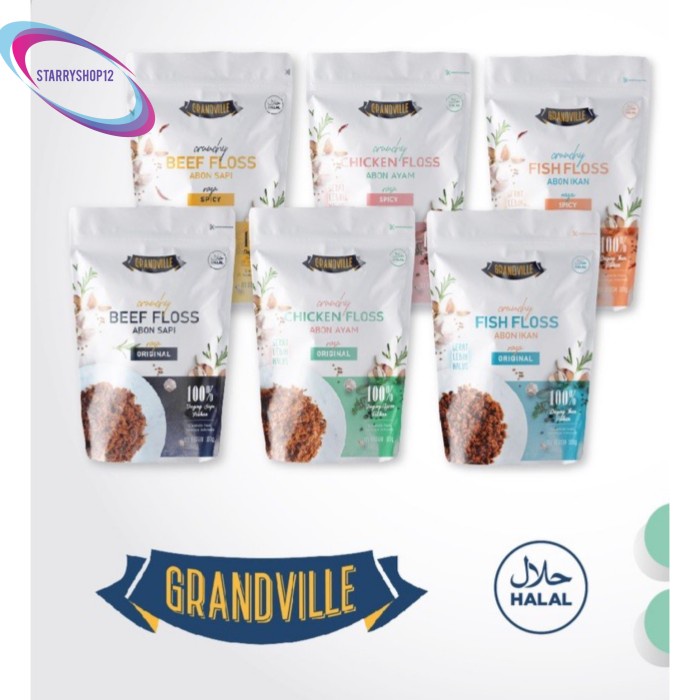 

Grandville Abon Sapi Ayam Ikan Fish Floss Original Spicy Chicken Beef
