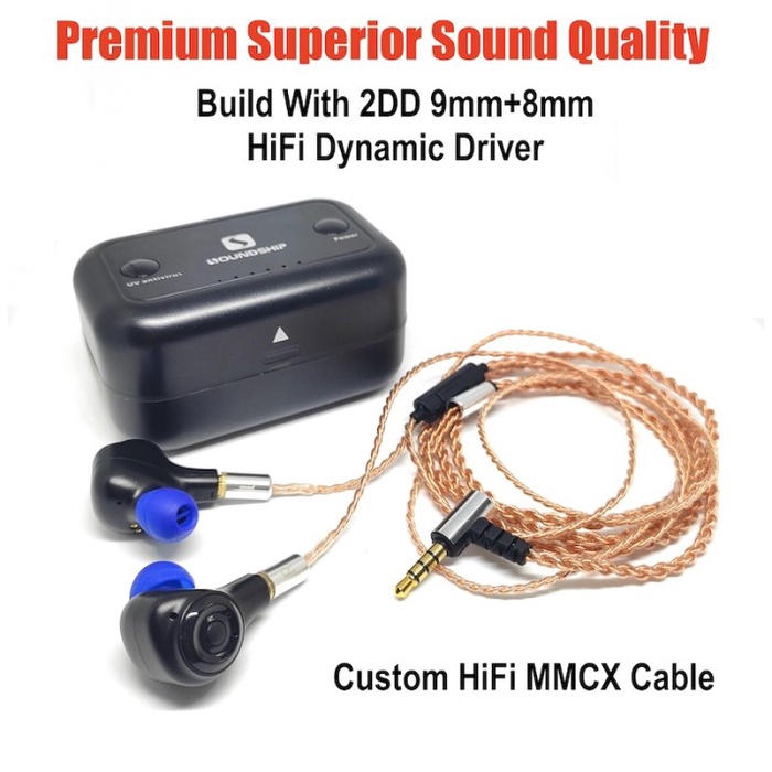 mit HiFi Soundship MMCX Detachable Bluetooth TWS Sport Earphone Wireless