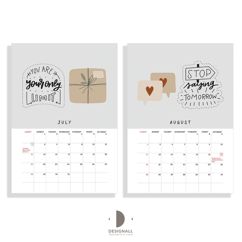 

[ZZR] DESIGNALL KALENDER DINDING AESTHETIC 2024 A3 SPIRAL PF GASS