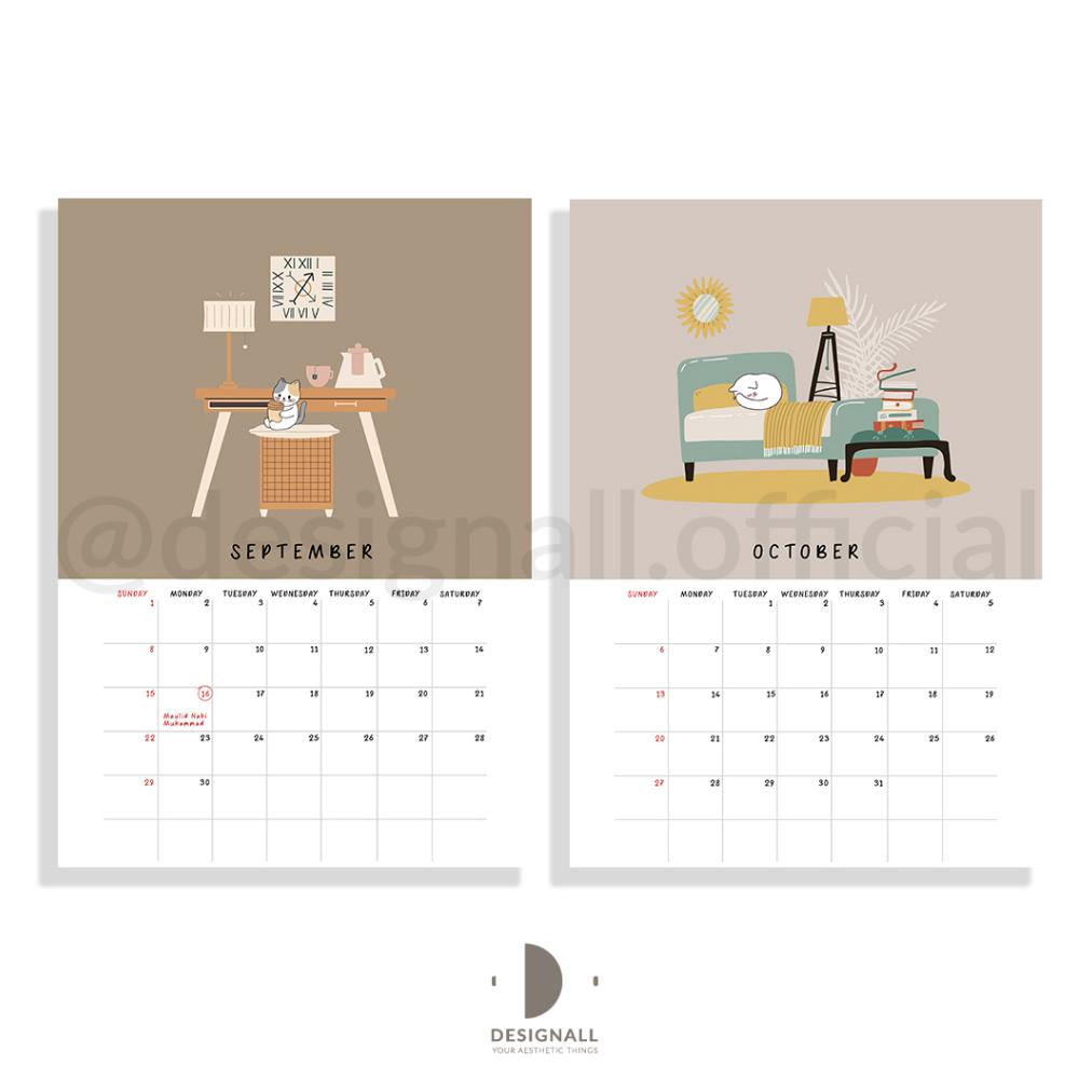 

[ZZR] DESIGNALL KALENDER DINDING AESTHETIC 2024 A3 SPIRAL MA VIRAL