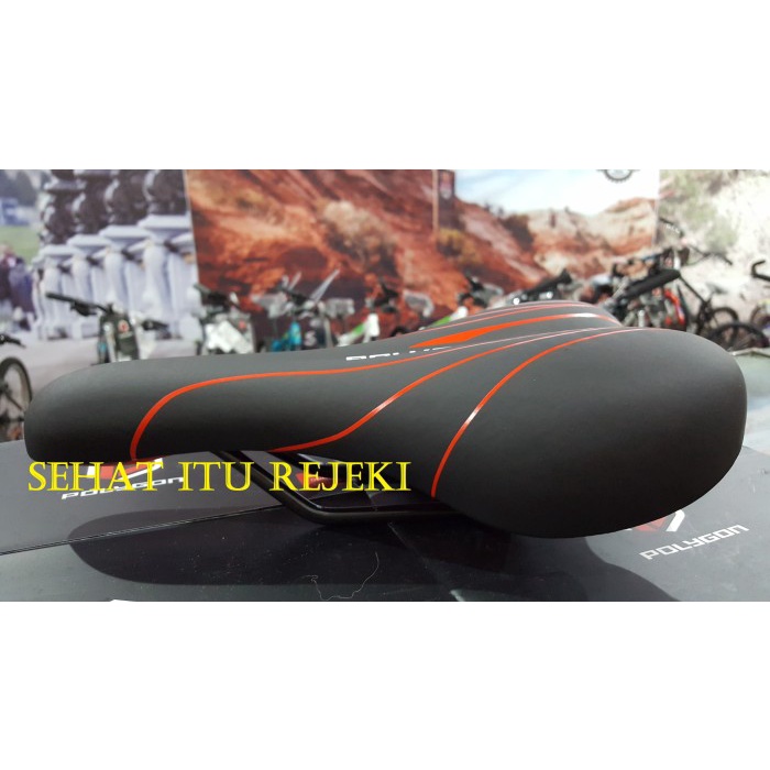 Sadel Sepeda / Saddle Mtb Polygon (Black / Red) "Exclusive Series" Star