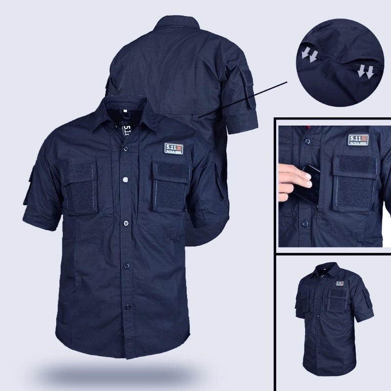 [Custom Bordir Nama ) Kemeja Tactical 511 Lengan Pendek Original Premium High Quality Bahan Ripstop 