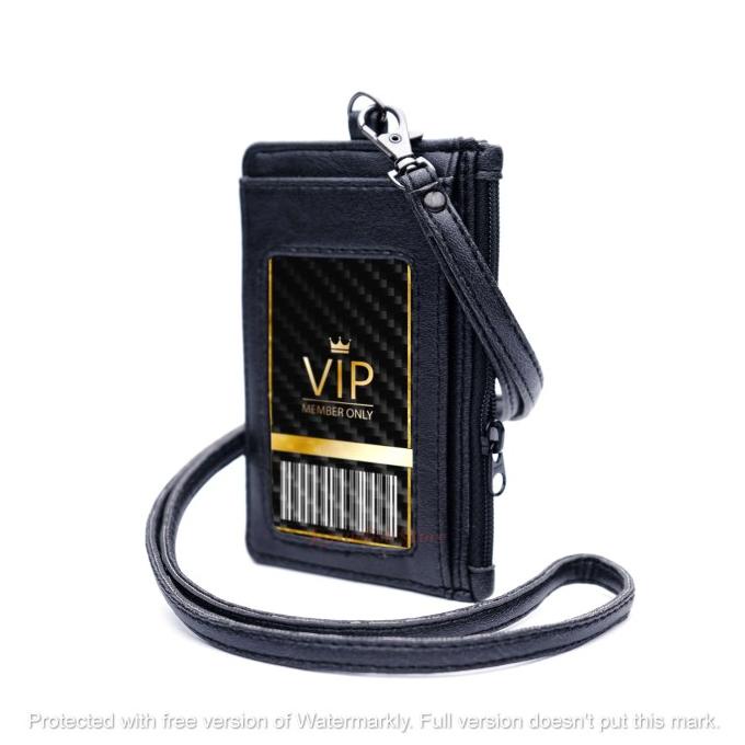 

Lanyard Kulit ID Card Holder Kulit Name Tag Kulit Meluwe Hitam