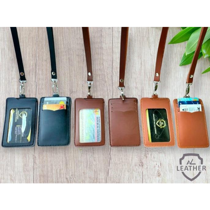 

Name Tag Holder Id Card Dompet Kartu Lanyard by AL Leather Kulit