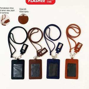 

ID Card Holder Kulit Termasuk Tali Dan Penjepit Name Tag Kulit Custom