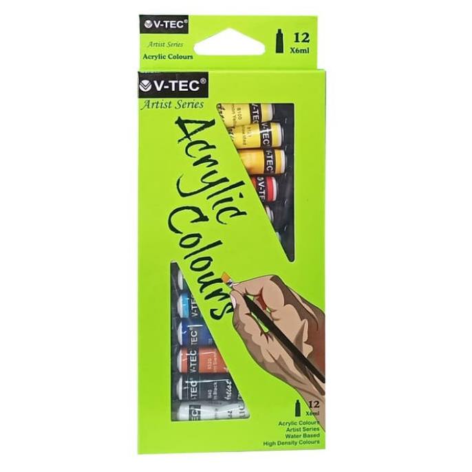 

Limited - V-Tec Acrylic Color Set 12 - VT-612/A Isi 12 x 6ml / Cat Akrilik V-TEC 12 warna !