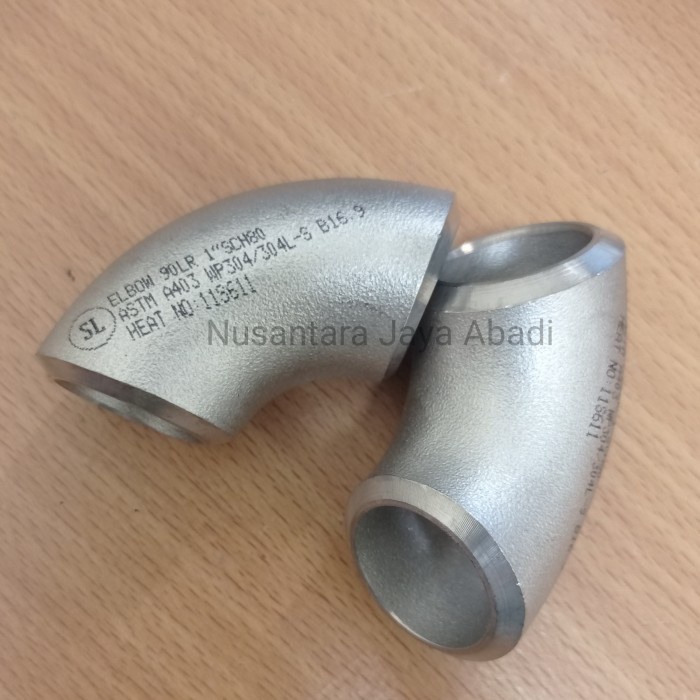 [Original] Elbow Las Stainless Ss 304 Sch 80 1 1/2  Inchi Dn 40 Terbatas