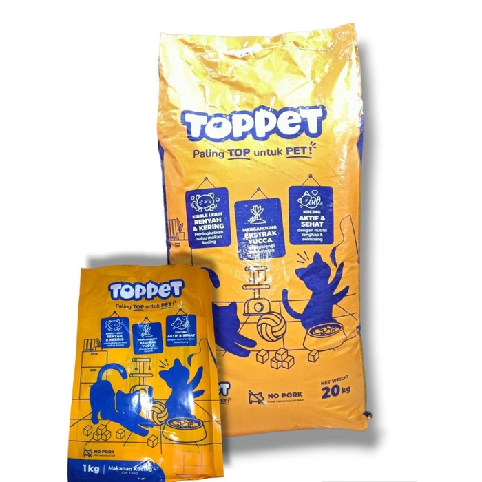 

KHUSUS GRAB/GJK TOPPET PET FOOD Makanan Kering Kucing DRY FOOD - 20 KG