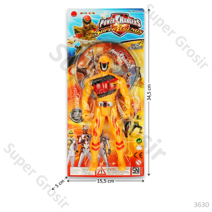 Mainan Anak Figure Karakter Mirip Power Rangers 1 Pcs B/O Lampu + VCD Power Rangers Super Legends