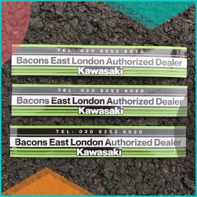 Sticker Dealer Motor Kawasaki Bacons East London Authorized Dealer 16n