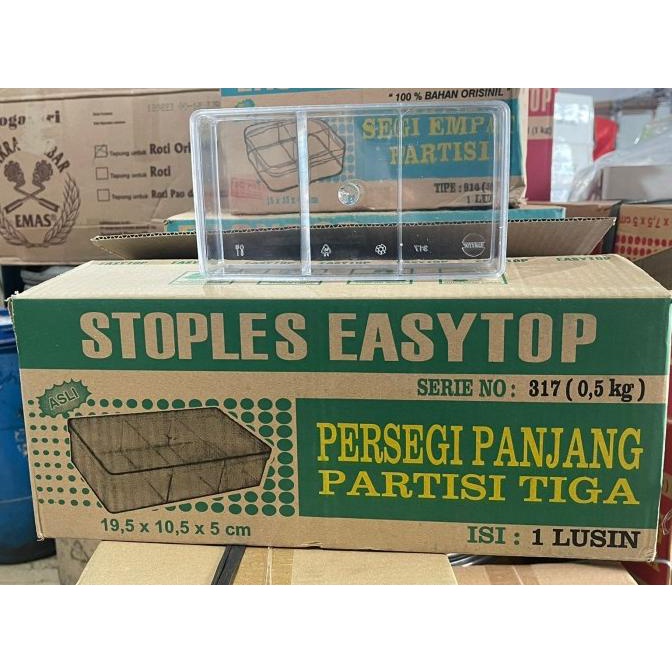 

Laris Toples Easytop 317 Sekat 3 isi 1lusin - Gosend Grab