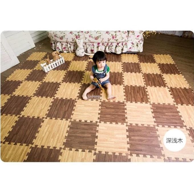 Matras/Tikar/Karpet/Puzzle alas lantai evamat/Evamat motif wooden