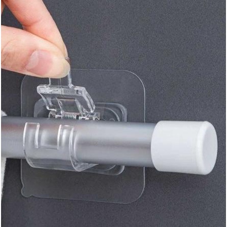 [1 SET] Gantungan Tempel Socket Magic Hook Penyangga Tempel Rel Gorden