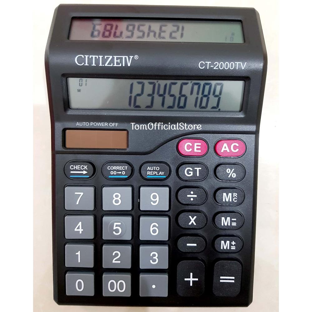 

PROMO Kalkulator 2 Layar CT-2000TV 12 Digit - Calculator Check Dual 2 Power COD