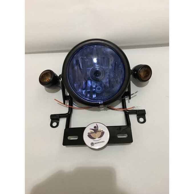 lampu cb bulat variasi vixion old NVl NVA plus breket hitam plus lampu