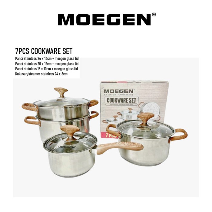 7 PCS MOEGEN STAINLESS STEEL ORIGINAL / PANCI SET