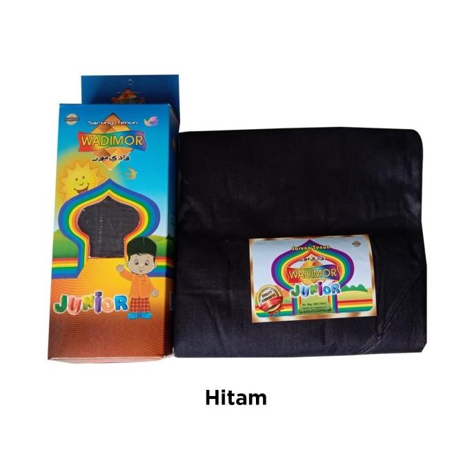 Sarung Anak Wadimor Hitam Polos BERGARIS