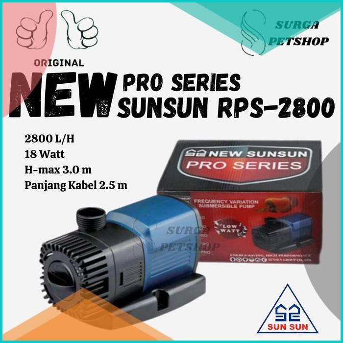 NEW SUNSUN RPS 2800 PRO POMPA AIR CELUP AKUARUM KOLAM IKAN RPS2800 16n