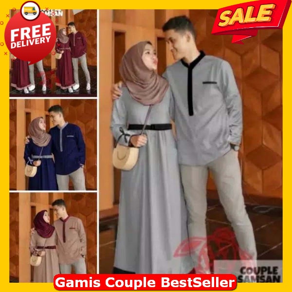 Bju Gumus Kauple Suami Iatri Kekinian Bsju Muslim Cewe Dewasa Koko Pria Import Bju Muslim Wanita Ter