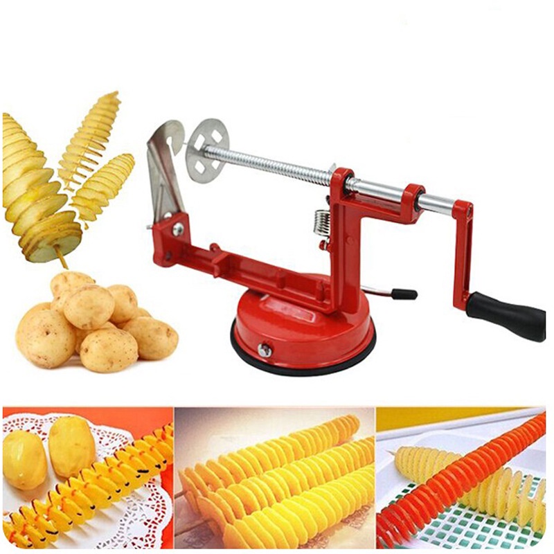 Spiral Potato Slicer Chips Pemotong Kentang Spiral / Alat Pembuat Keripik Kentang / Serutan Parutan