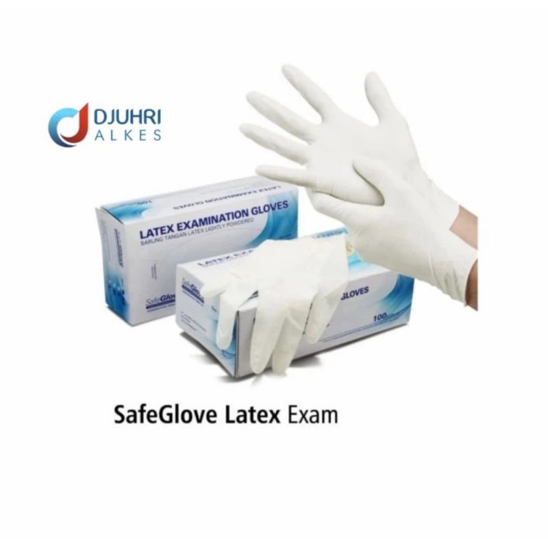 Sarung Tangan Medis Latex Safe Gloves Isi 100 Pcs