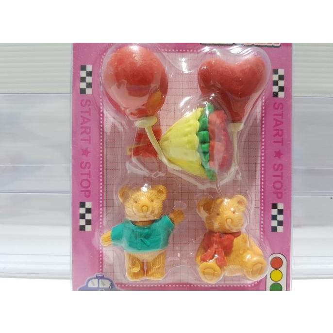 

MAMATANIA SALE !!! Penghapus Beruang Balon E-80 isi 5pcs/Box Stationery Set Eraser