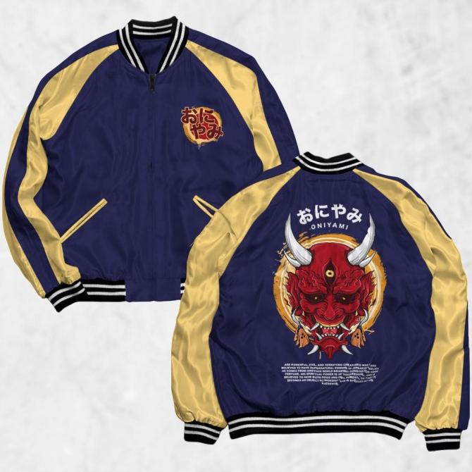 Risrus Ronin Sukajan Motif Pria Wanita Distro Uni Navy Gold Original