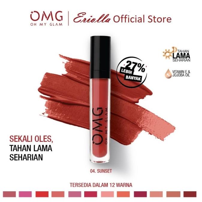 Terlaris Omg Oh My Glam Matte Kiss Lip Cream Lipstick Lipstik Lipcream Original Berkualitas
