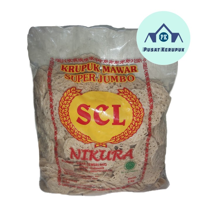 

Kerupuk - Kerupuk Scl Besar/Krupuk Bunga Mawar Jumbo Mentah 5 Kg/Bal