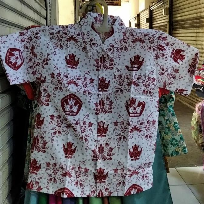 Seragam Batik Merah / Seragam Batik Merah / Batik Sd ( Size 6-16) Berkualitas