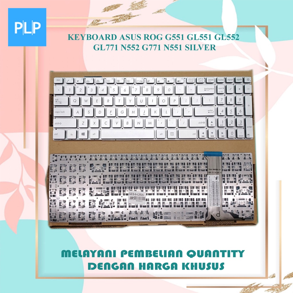 Keyboard Untuk Asus Rog G551 GL552 GL551 GL771 N552 G771 N75 Silver