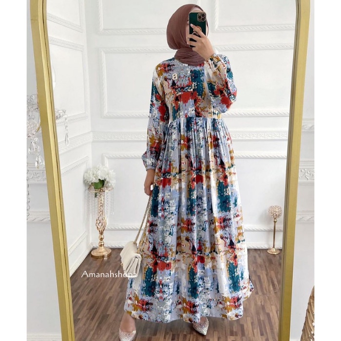 Trand Model Baju Gamis Remaja Terbaru N_Muslimah Kekinian 2022 Rayon