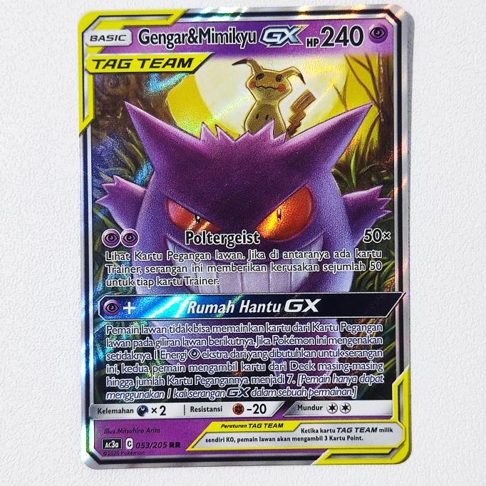 Gengar & Mimikyu GX Tag Team 053/205 AC3a - Kartu Pokemon Indonesia