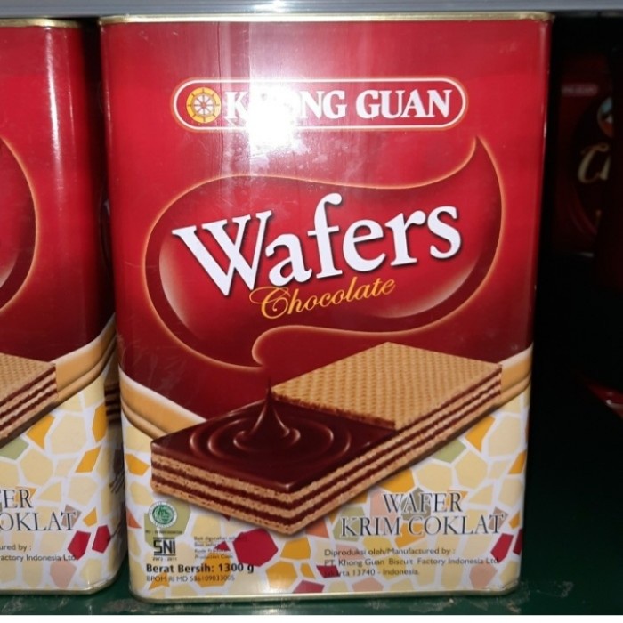 

Biskuit Wafer - Khong Guan Wafer Chocolate 1300 Gr Biskuit Kaleng