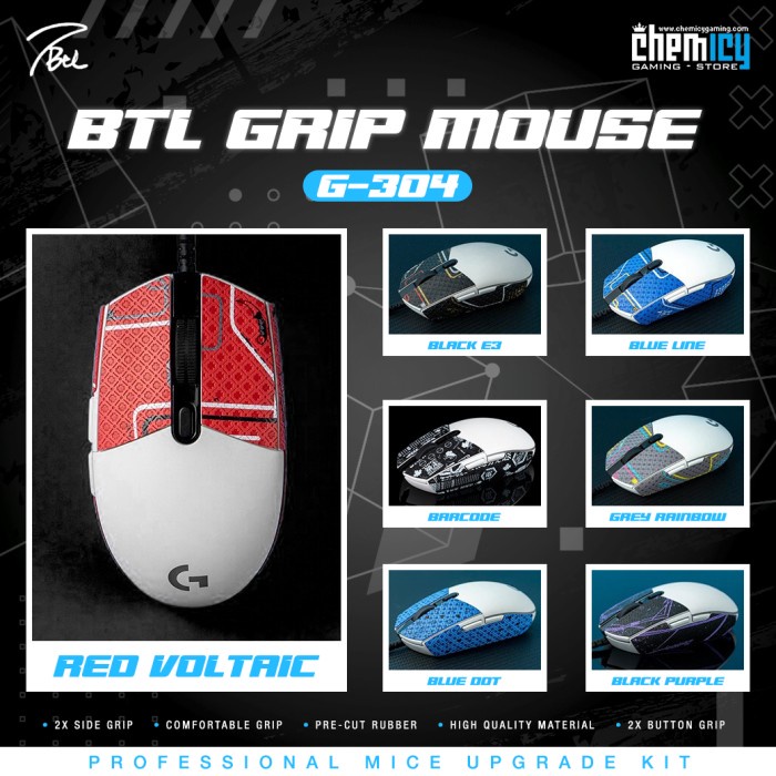 Terbaru Btl Anti Slip Mouse Grip Tape For G304 / G-304 Promo Terlaris