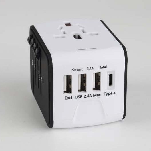 Charger Travel Universal Travel Adaptor 3 Port Usb + 1 Type C