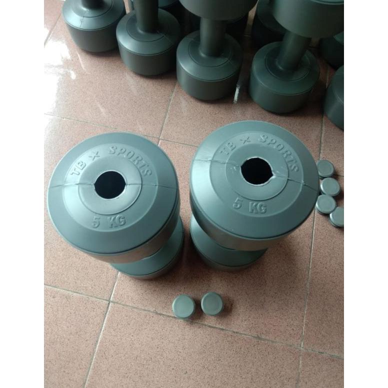 PROMO Barbel kosongan 5 kg 2pcs /Dumbbell kosongan 5 kg 2pcs/Barbel Dumbbell 5kg tanpa isi 2pcs snow