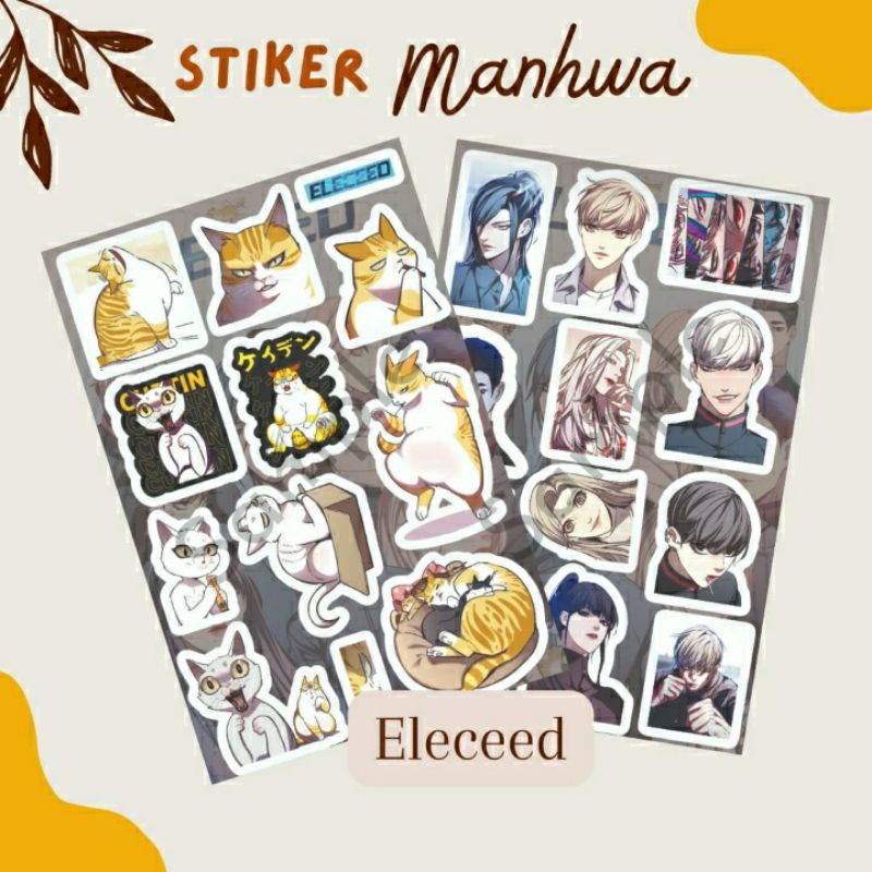Sticker Manhwa A6 Waterproof Eleceed jiwoo Stiker Anime webtoon Manga Manhua Anti air komik korea an