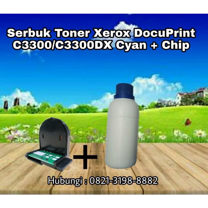 Serbuk Toner Xerox Docuprint C3300 C3300Dx C-3300 3300Dx Cyan + Chip Best