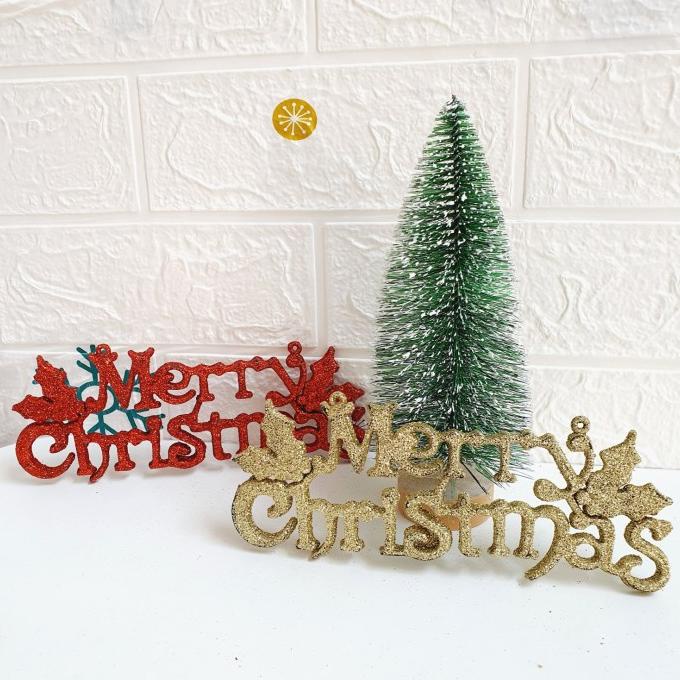 

New Gantungan Tulisan Merry Christmas Isi 2 Dekorasi Parcel Pohon Natal - Ab 7112 Isi 2 Limited Edition