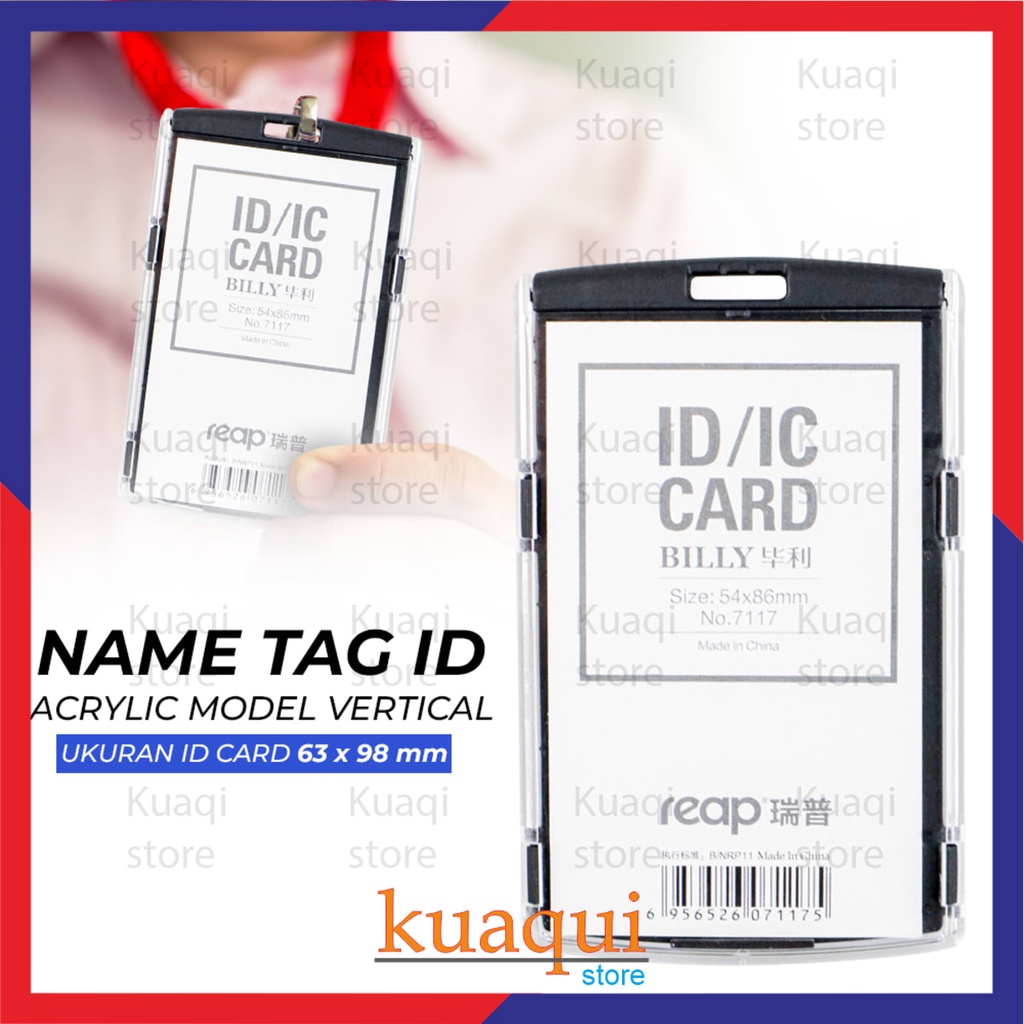 

Name Tag Kantor Kartu ID Acrylic Model Vertical Penyimpanan Kartu 7117